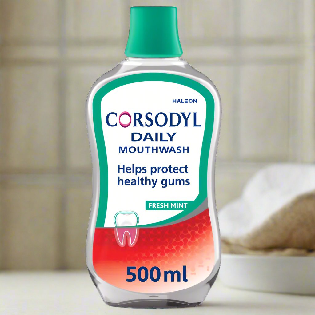 Corsodyl Daily Fresh Mint Mouthwash - Healthy Gums & Bleeding Gum Care 500ML