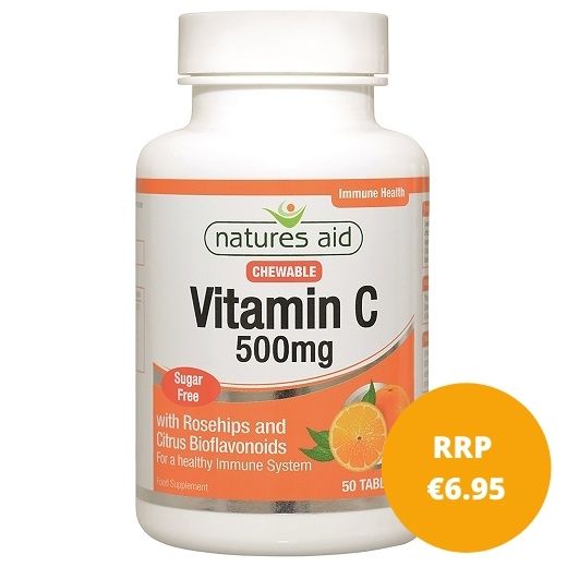 NATURES AID VITAMIN C 500MG SUGF CHWBLE