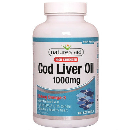 NATURES AID COD LIVER OIL 1000MG 180s