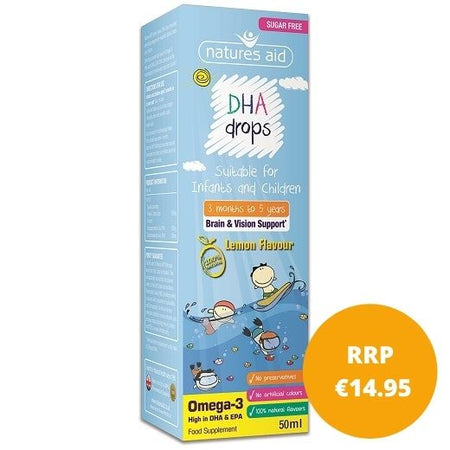 NATURES AID DHA DROPS 500MG LEMON