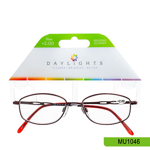 Reading Glasses Daylights Metal Burgandy +2.00 MU1046