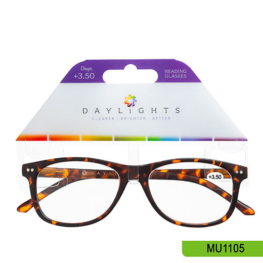 Reading Glasses Daylights Tortoise Plastic +3.50 MU1105