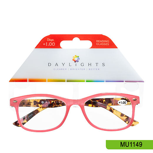 Reading Glasses Daylights Red Plastic +1.00 MU1149