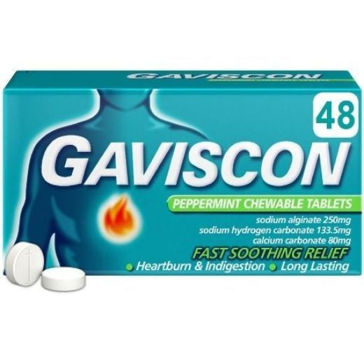 GAVISCON PEPPERMINT CHEWABLE TABSX48