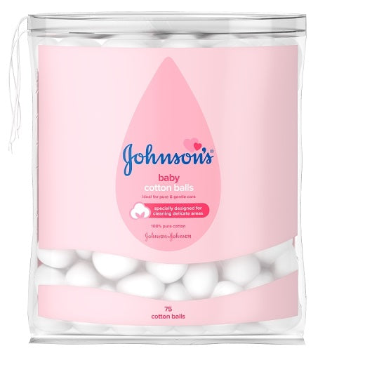 JOHNSONS BABY COTTON BALLS 75 X12