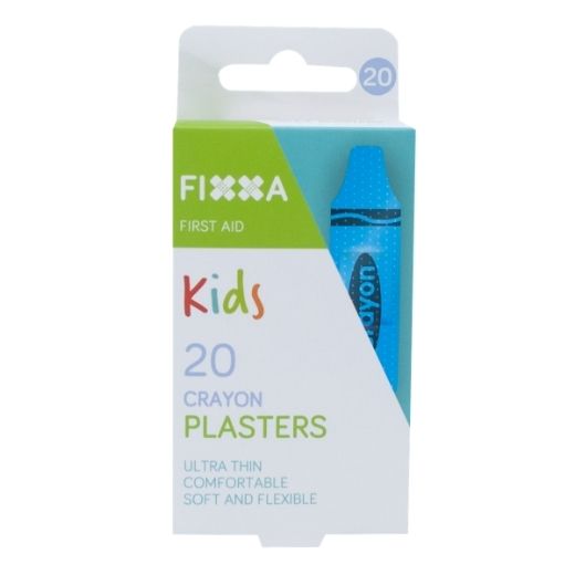 FIXXA 20PC KIDS CRAYON PLASTERS 1X6