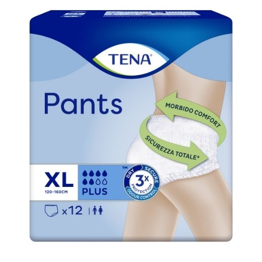 TENA PANTS PLUS EXTRA LARGE 12's x 4