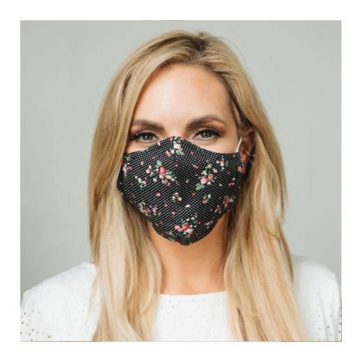 CLOTH FACE MASK ROSE POLKA X 10