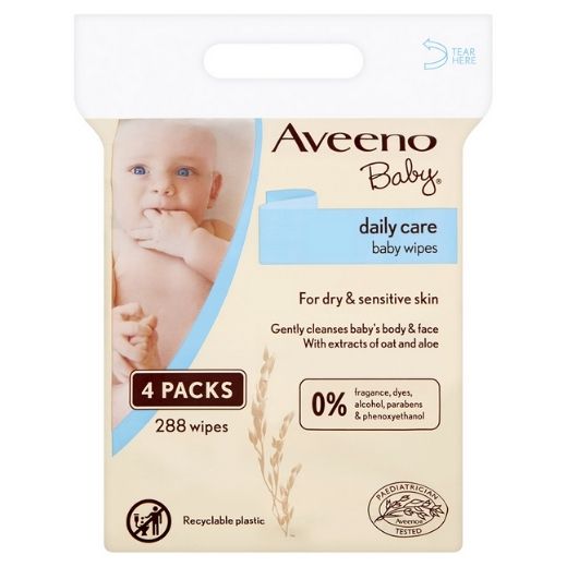 AVEENO BABY WIPES 4PK X3