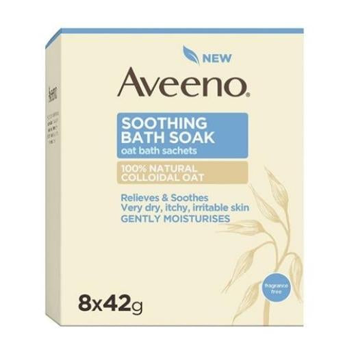 AVEENO SOOTHING OAT BATH SACHETS 8PK X3