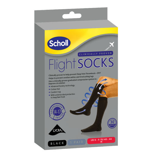 SCHOLL FLIGHT SOCKS MED 6.5-9 COTTON X6