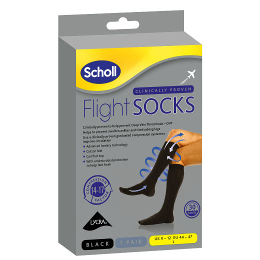 SCHOLL FLIGHT SOCKS LRG 9.5-12 COTTON X6