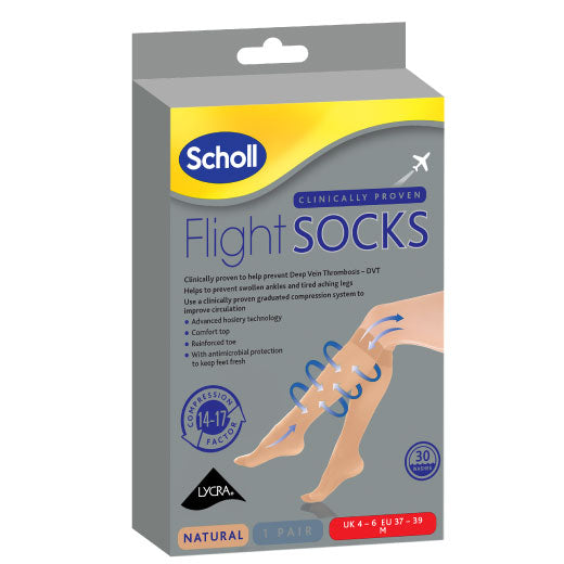 SCHOLL FLIGHT SOCKS MEDIUM SHEER 6-8 X6