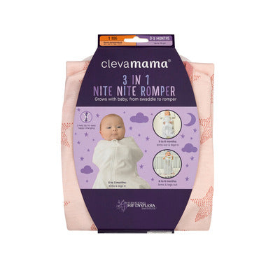 CLEVAMAMA 3 IN 1 ROMPER 1 TOG PINK X1