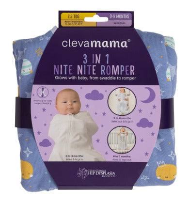 CLEVAMAMA 3N1 ROMPER 2.5 TOG BLUE X1