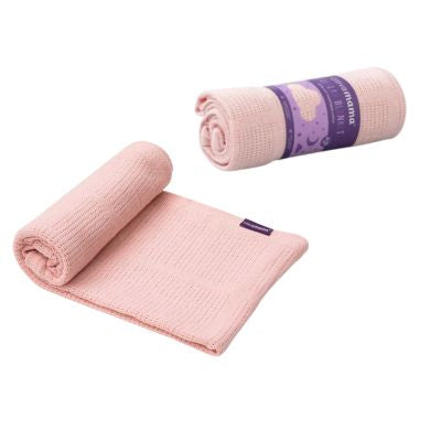 CLEVAMAMA CELLULAR BLANKET PINK X1