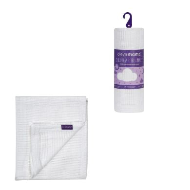 CLEVAMAMA CELLULAR BLANKET WHITE X1