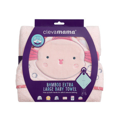 CLEVAMAMA BAMBOO EX LG TOWEL PINK X1