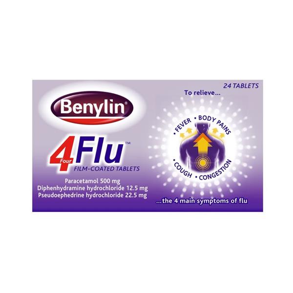 Benylin 4 Flu Tablets 24 Pack