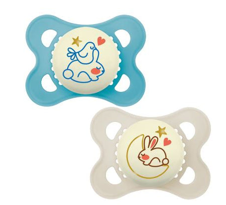 MAM Pure Night Soother 2 pk Blue