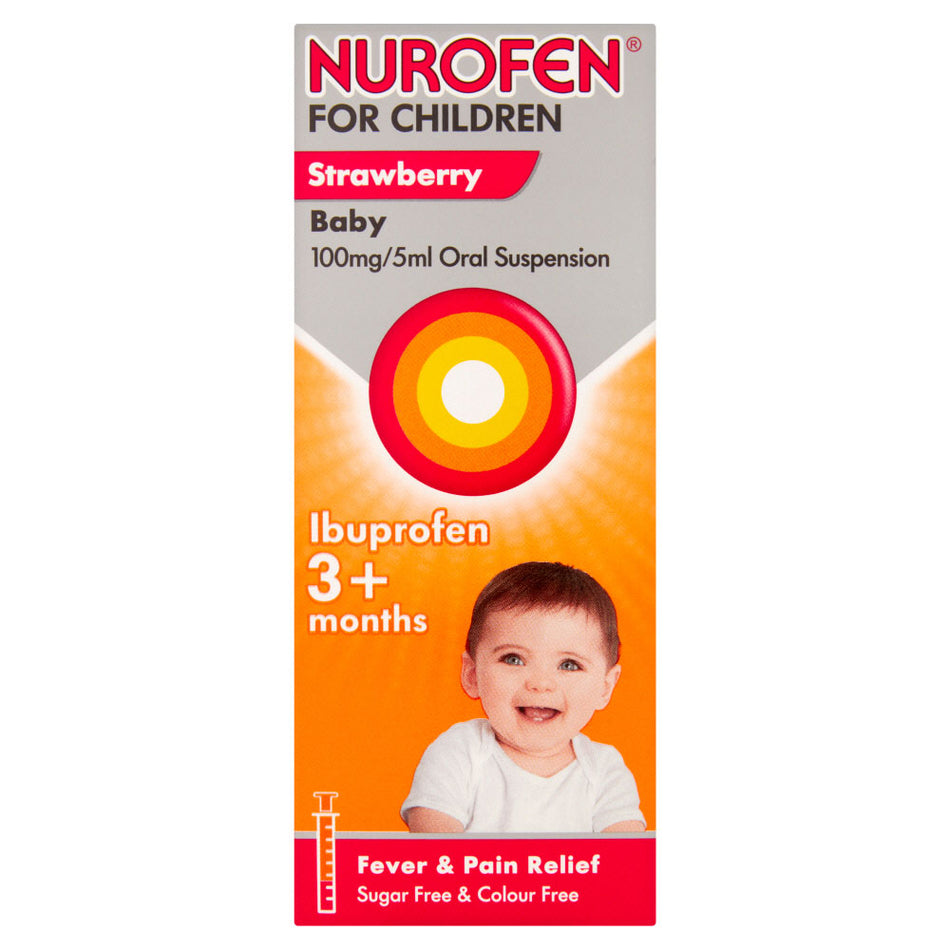 Nurofen For Children 3 months + Strawberry 200ml With  Measuring Spoon