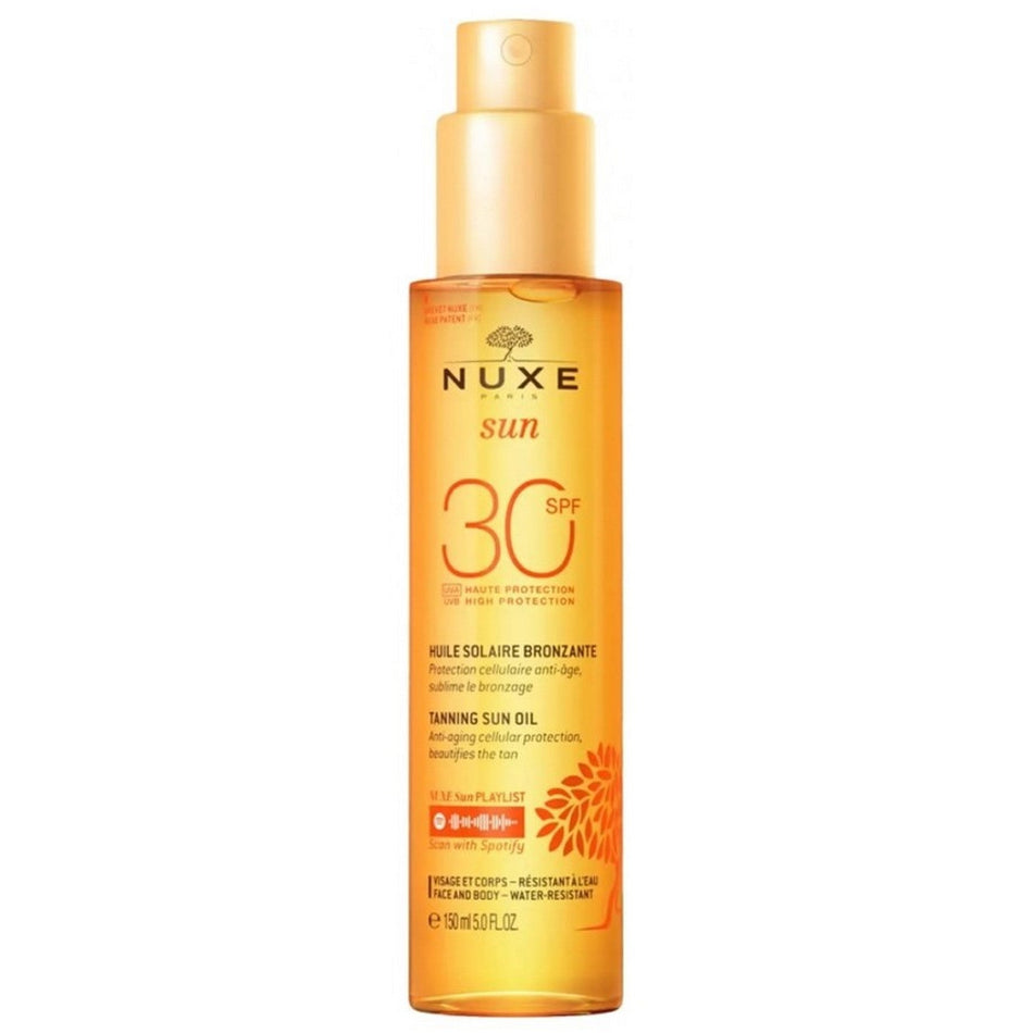 Nuxe Sun Tanning Sun Oil High Protection SPF30 face and body