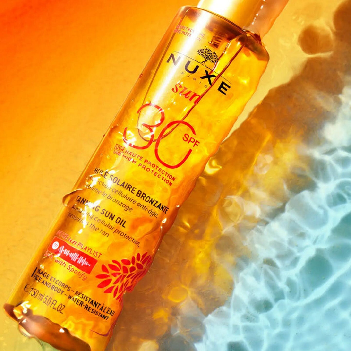 Nuxe Sun Tanning Sun Oil High Protection SPF30 face and body