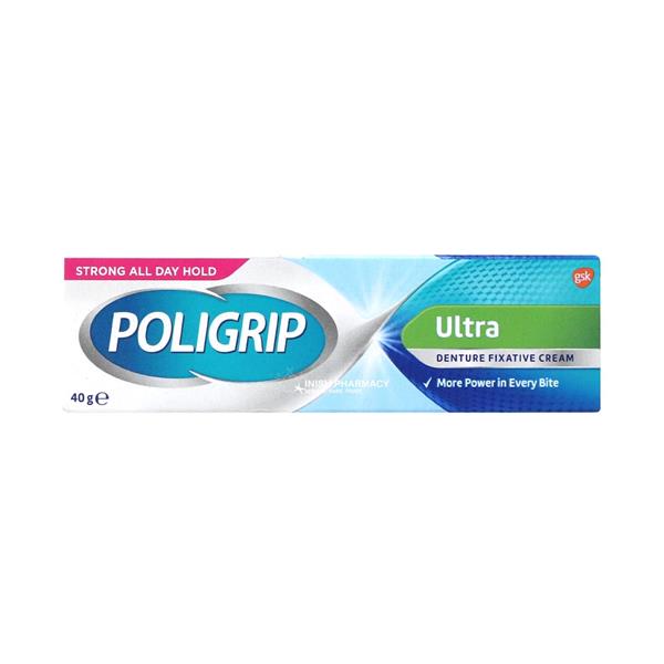 POLIGRIP ULTRA DENTURE FIXATIVE CREAM FRESH MINT 40G