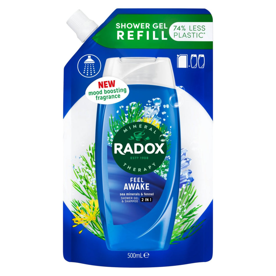 RADOX SHOWER GEL FEEL AWAKE REFILL 500ML