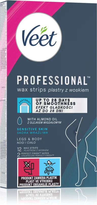 VEET PROFESSIONAL SENSITIVE SKIN WAX STRIPS 20PK