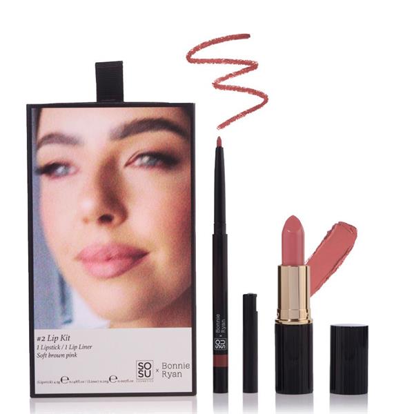 SOSU Cosmetics X Bonnie Ryan #2 Lip Kit - Soft Brown Pink