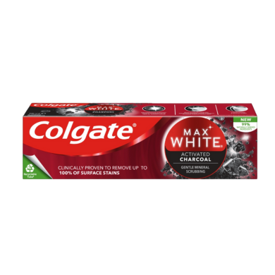 COLGATE T/P MAX WHITE CHARCOAL 75MLX12