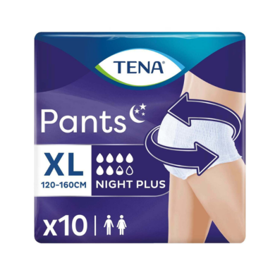 TENA PANTS NIGHT PLUS EXTRA LARGE 10'S