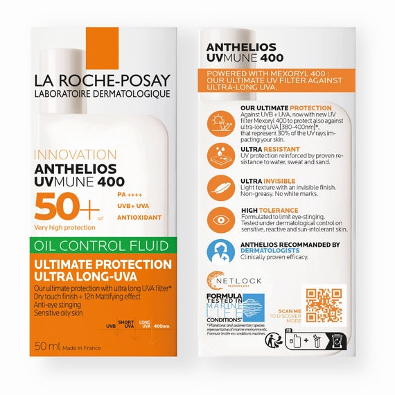 La Roche Posay Anthelios UVMune 400 Oil Control Fluid SPF50+ For Oily and Blemish-Prone Skin 50ml