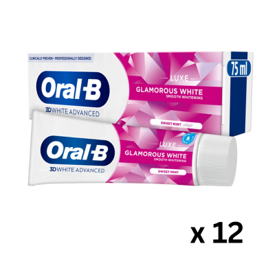 ORAL B 3D T/P WHITE LUXE GLAM 75ML X12