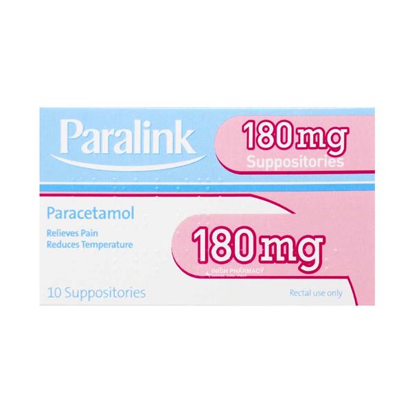 Paralink Paracetamol Suppositories 180mg 10 Pack