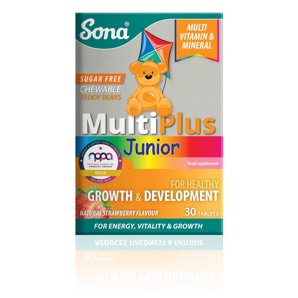 Sona MultiPlus Junior Chewable - Complete Multivitamin / Multimineral for Children 30 Tablets