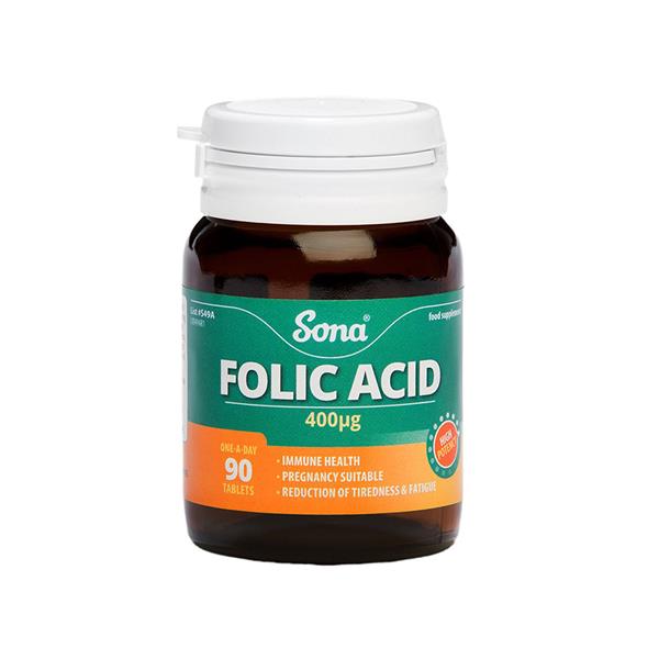 Sona Folic Acid 400ug 90 Tablets