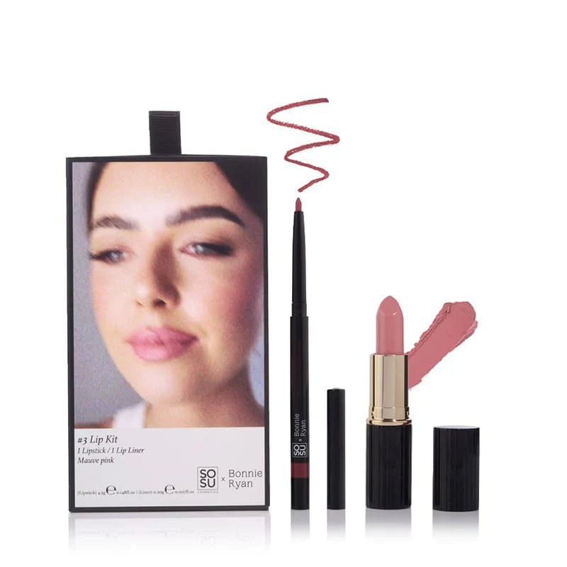 SOSU Cosmetics x Bonnie Ryan Lip Kit #3 Mauve Pink