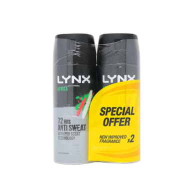 Lynx AP Africa Twin Pack 2X150ml x6