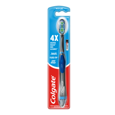 COLGATE BATTRY T/BRUSH 360 FLOSS TIP 1X6