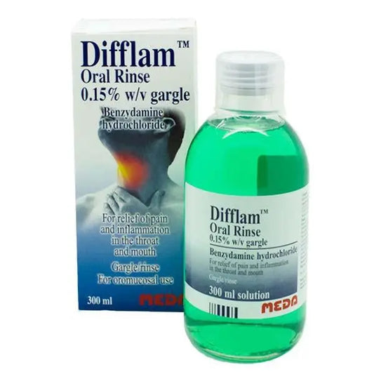 DIFFLAM ORAL RINSE 300ML Sore Mouth & Sore Throat Rinse