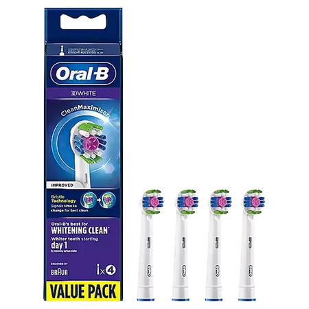 ORAL B 3D WHITE BRUSH HEADS 4PK