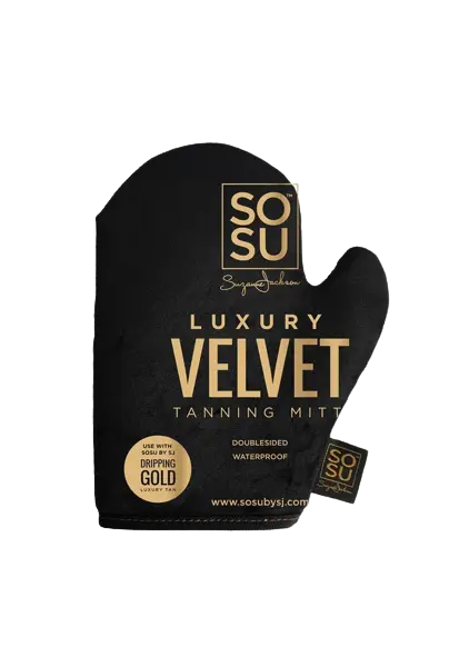 SOSU DRIPPING GOLD VELVET TANNING MITT