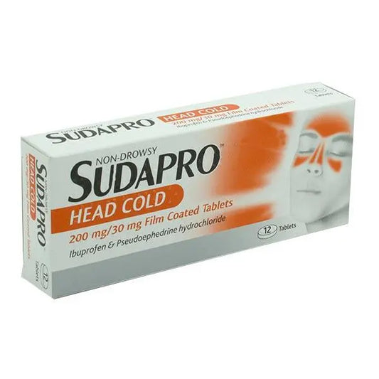 SUDAPRO HEAD COLD TABLETS 12PK Chemco Pharmacy